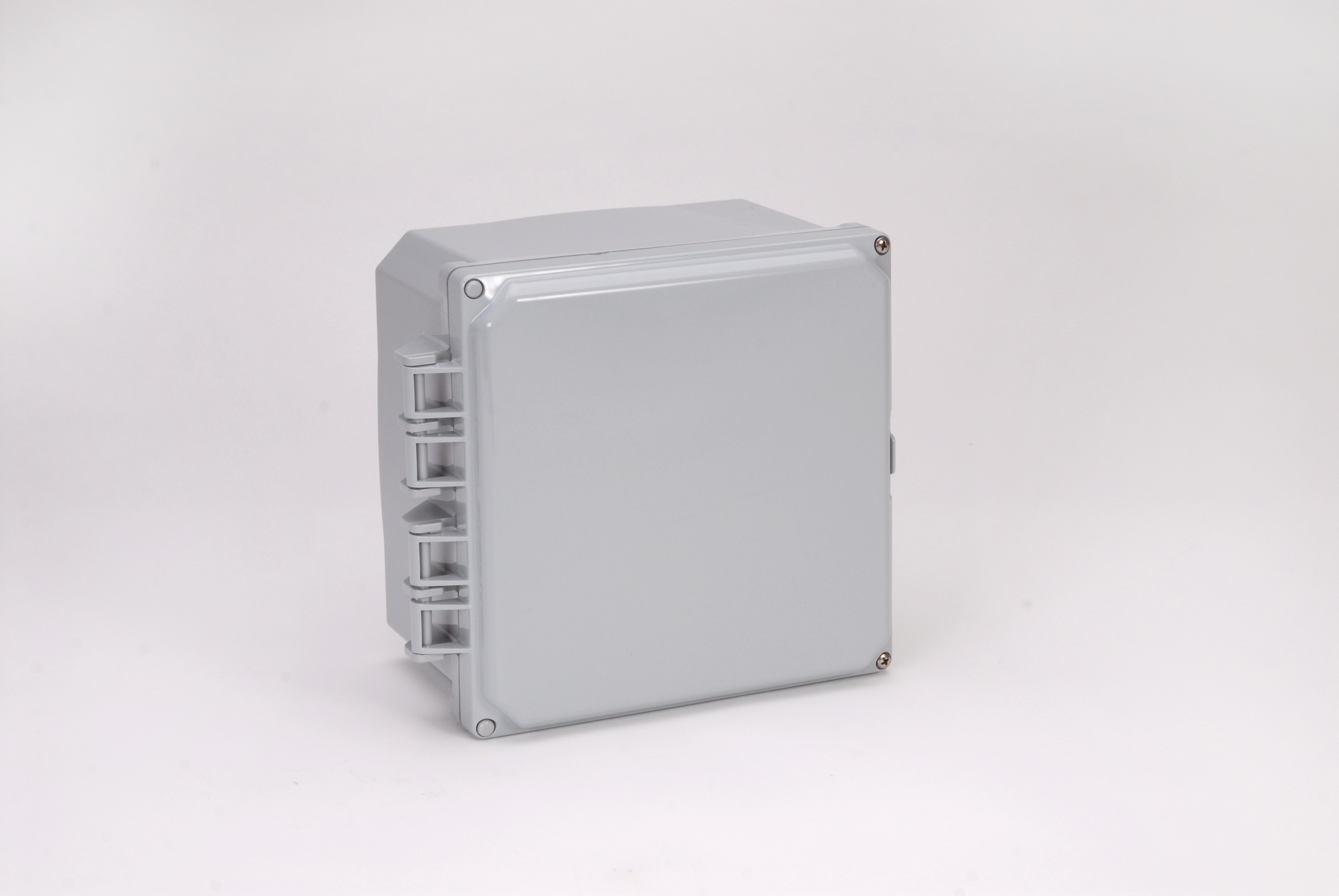Integra Wallmount Enclosure; 6" x 6" x 4"; Polycarbonate; Solid Cover; Hinge/Screw Connection; NEMA 6P